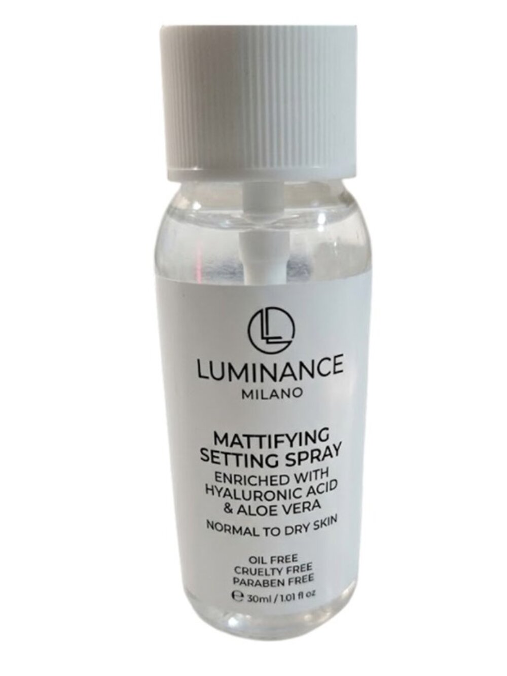 LUMINANCE Milano Mattifying Setting Spray Enriched with Hyaluronic Acid & Aloe